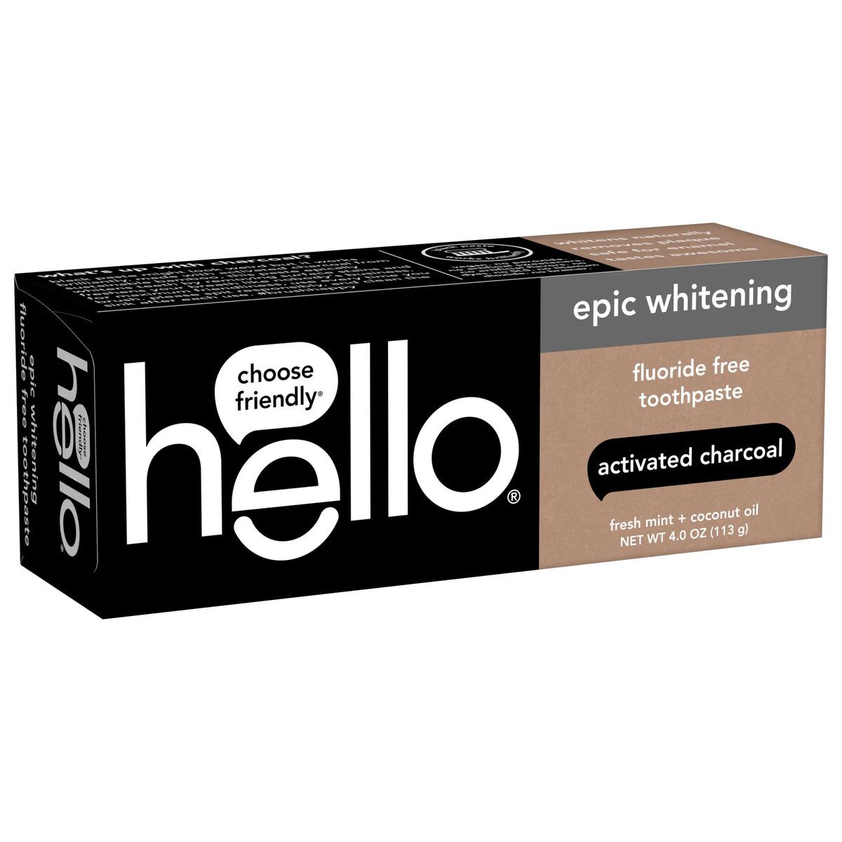 Epic Whitening Charcoal Fluoride Free Toothpaste, Fresh Mint, 4.0 Oz Tube