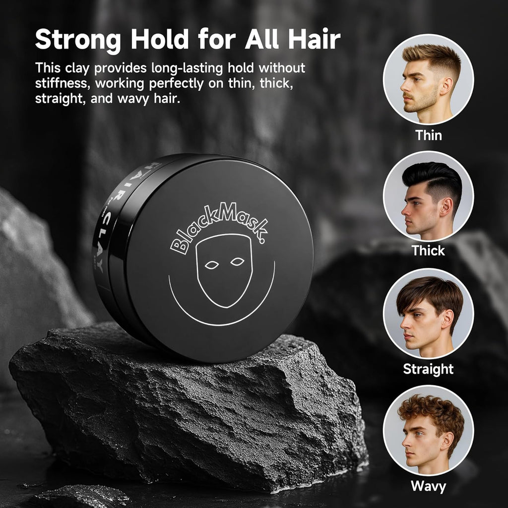 Hair Clay for Men (3.52 Oz) Matte Finish with Strong Hold, Hair Styling Clay, Adds Texture & Volume